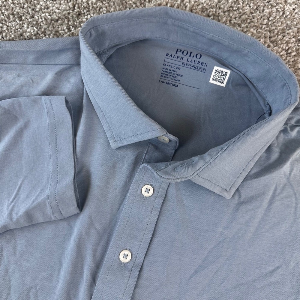 Polo Ralph Lauren Performance Polo Shirt Mens Large Classic Fit L/S NEW READ